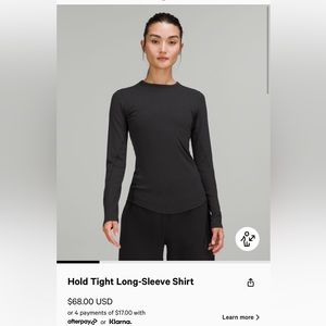 Lululemon hold tight long sleeve plus size size 16 perfect condition
